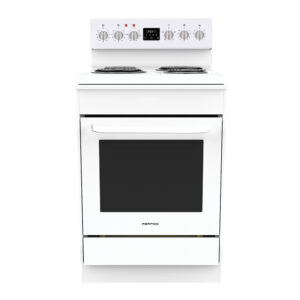 Parmco 600mm Freestanding Stove, Radiant Coil Cooktop, 4 Function Electric Oven, White