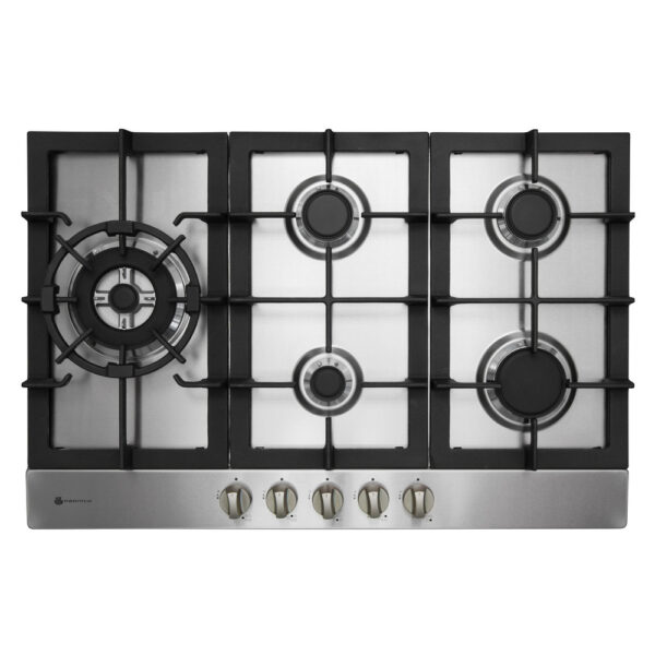 Parmco 770mm Gas Hob, 4 Burner + WOK, Stainless Steel