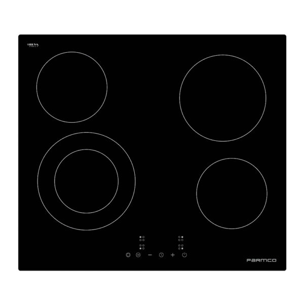 Parmco 600mm Ceramic, Black, 4 Element Cooktop I Series 1
