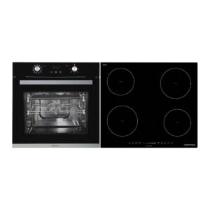 Parmco Pack PPB10C - 600mm 10 Function Black Oven and 600mm 4 Element Black Ceramic Cooktop
