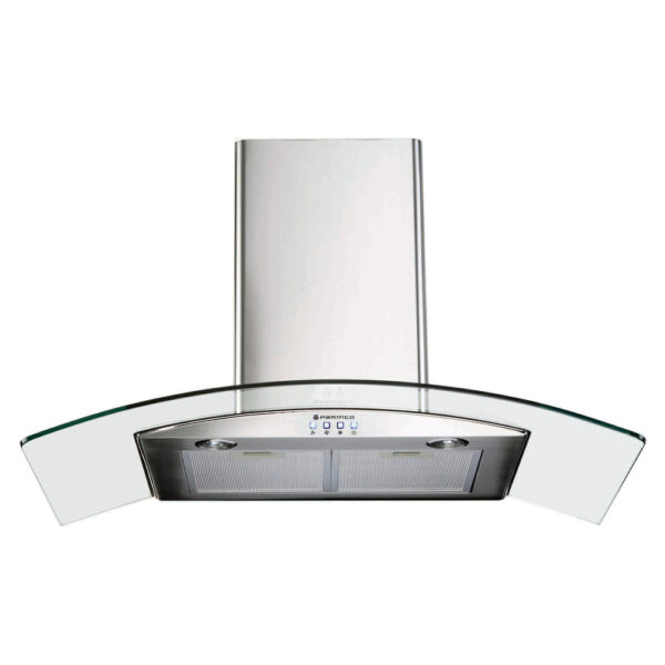 Parmco 900mm Canopy, Curved Glass, LED