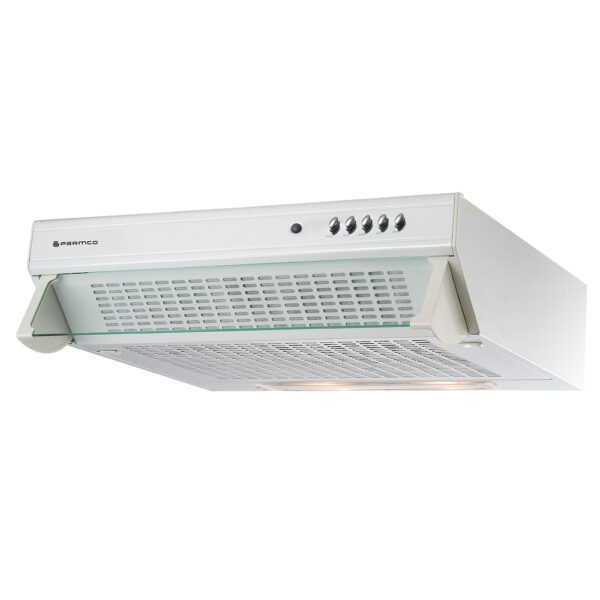 Parmco 600mm Glass Front Caprice Rangehood, White