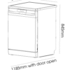 Parmco 600mm Freestanding Dishwasher, LED Display, Black - Image 8