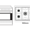 Parmco 900mm Freestanding Stove, Full Gas, Stainless Steel - Image 4