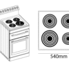 Parmco 540mm Freestanding Stove, Radiant Coil Cooktop, Electric Oven, White - Image 8