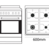 Parmco 600mm 70 Litre Freestanding Stove, Full Gas, Stainless Steel - Image 4
