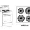 Parmco 600mm Freestanding Stove, Radiant Coil Cooktop, 4 Function Electric Oven, White - Image 5