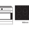 Parmco Freestanding Stove, 900mm Stainless Ceramic - Image 3