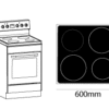 Parmco 600mm Freestanding Stove, Ceramic Cooktop, 8 Function Electric Oven, White - Image 3