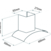 Parmco 600mm Canopy, Curved Glass, LED - Image 3