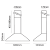Parmco 600mm Styleline Canopy, White, LED - Image 3